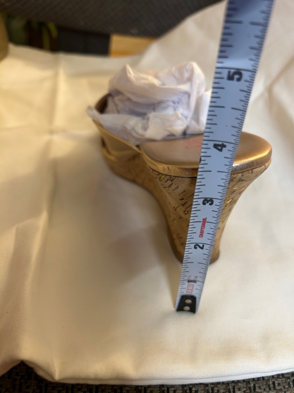 Lilly Pulitzer Metallic Gold Cork Cross-Strap Wedge Slides - Picture 7 of 7
